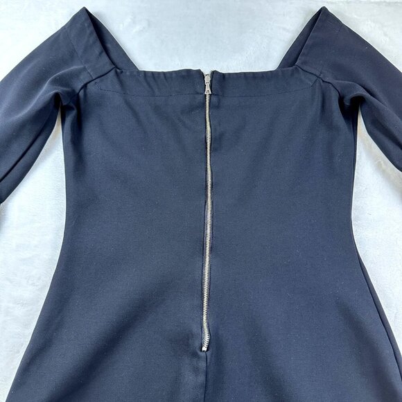 Slate & Willow Womens Black Janis Dress 6 Bell Sleeve Square Neck Cocktail Dress - Picture 13 of 14